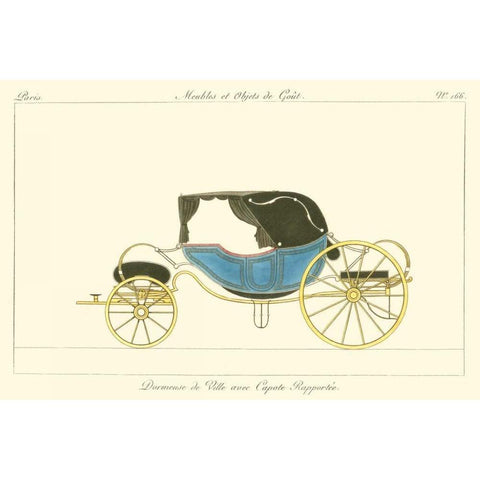 Antique Carriage V Black Modern Wood Framed Art Print with Double Matting by unknown