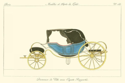 Antique Carriage V White Modern Wood Framed Art Print with Double Matting by unknown