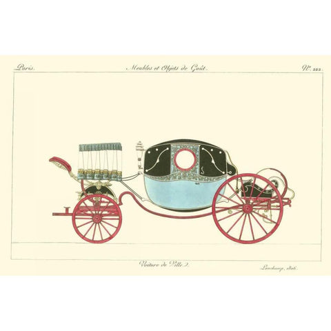 Antique Carriage VI Gold Ornate Wood Framed Art Print with Double Matting by unknown