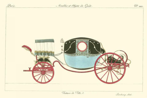 Antique Carriage VI White Modern Wood Framed Art Print with Double Matting by unknown