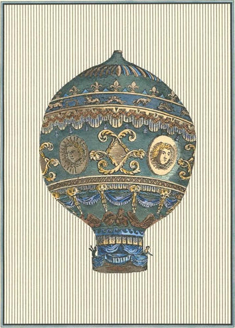 Vintage Ballooning I Black Ornate Wood Framed Art Print with Double Matting by Vision Studio