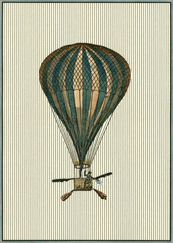 Vintage Ballooning II Black Ornate Wood Framed Art Print with Double Matting by Vision Studio