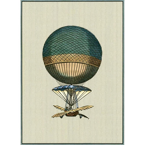 Vintage Ballooning III Black Modern Wood Framed Art Print with Double Matting by Vision Studio