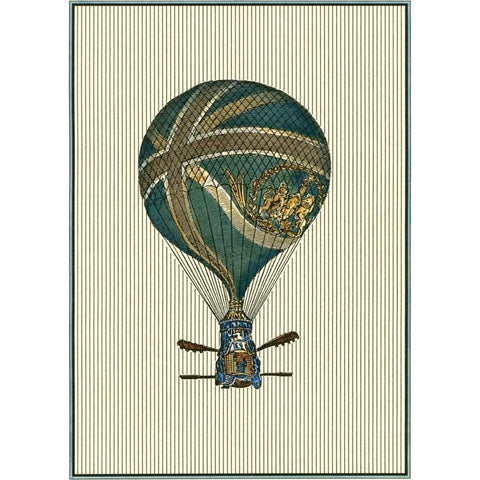 Vintage Ballooning IV Black Modern Wood Framed Art Print with Double Matting by Vision Studio