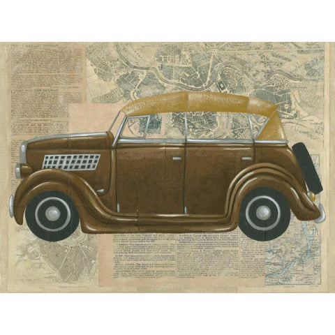 Tour by Car II Black Modern Wood Framed Art Print with Double Matting by Zarris, Chariklia