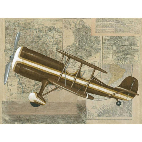 Tour by Plane I Black Modern Wood Framed Art Print with Double Matting by Zarris, Chariklia