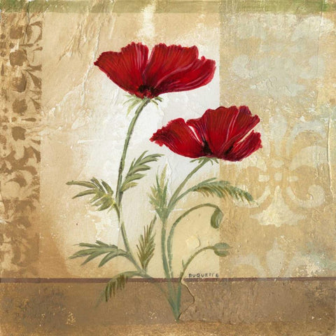 Red Poppies I Black Modern Wood Framed Art Print with Double Matting by Cuozzo, Marianne D.