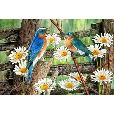 Serenade in Blue Black Modern Wood Framed Art Print by Dornish, Al