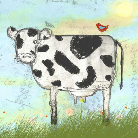 Moo Land Black Ornate Wood Framed Art Print with Double Matting by Blixt, Ingrid