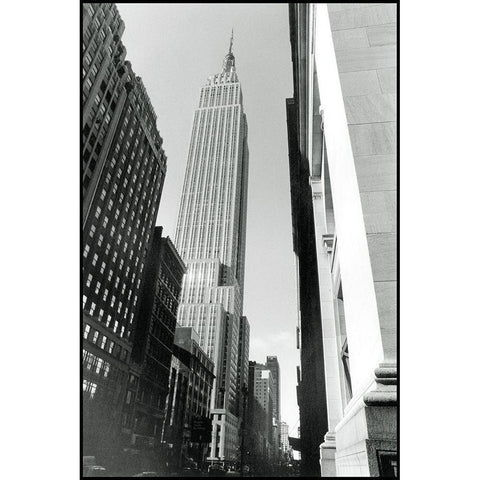 Empire State Building II Black Modern Wood Framed Art Print with Double Matting by Laura, DeNardo
