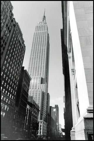 Empire State Building II White Modern Wood Framed Art Print with Double Matting by Laura, DeNardo