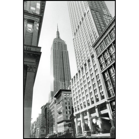 Empire State Building III Gold Ornate Wood Framed Art Print with Double Matting by Laura, DeNardo