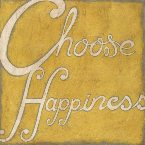 Choose Happiness White Modern Wood Framed Art Print with Double Matting by Zarris, Chariklia