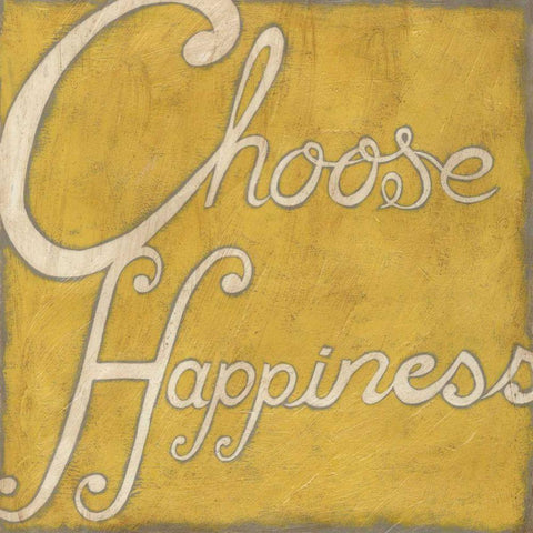 Choose Happiness Black Modern Wood Framed Art Print with Double Matting by Zarris, Chariklia