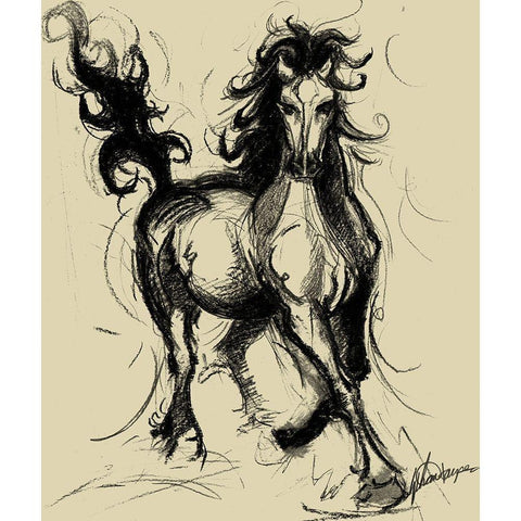 Onyx on Khaki Gold Ornate Wood Framed Art Print with Double Matting by Harper, Ethan