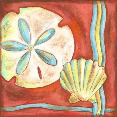 Pop Shells IV White Modern Wood Framed Art Print by Slocum, Nancy