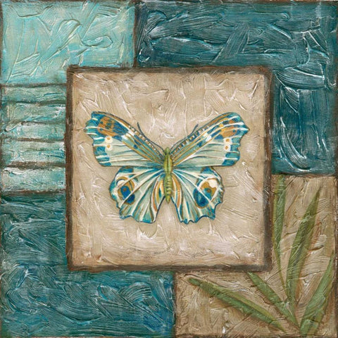 Large Butterfly Montage II Gold Ornate Wood Framed Art Print with Double Matting by Zarris, Chariklia