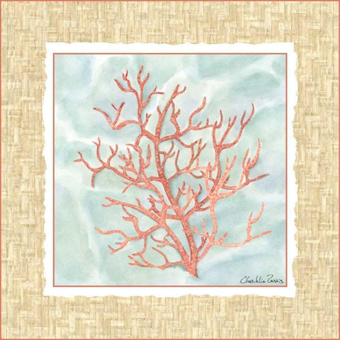 Ocean Coral Black Modern Wood Framed Art Print with Double Matting by Zarris, Chariklia