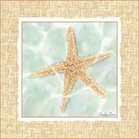 Ocean Starfish  Black Ornate Wood Framed Art Print with Double Matting by Zarris, Chariklia