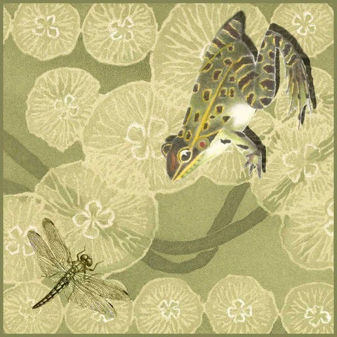 Frog Fable II White Modern Wood Framed Art Print by Vision Studio