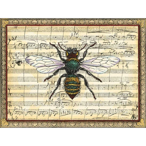 Bumblebee Harmony I Gold Ornate Wood Framed Art Print with Double Matting by Vision Studio