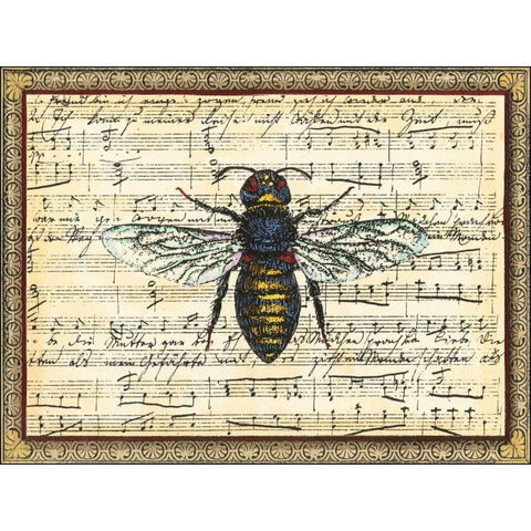 Bumblebee Harmony II Gold Ornate Wood Framed Art Print with Double Matting by Vision Studio