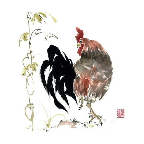 Ruler of the Roost Gold Ornate Wood Framed Art Print with Double Matting by Parker, Nan Rae