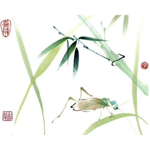 Cricket Black Modern Wood Framed Art Print by Parker, Nan Rae