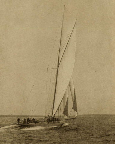 Racing Yachts I White Modern Wood Framed Art Print with Double Matting by Vision Studio