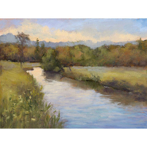 Camp Springs Farm White Modern Wood Framed Art Print by Weber, Mary Jean