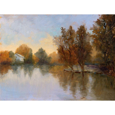 Lake of Peaceful Dreams Black Modern Wood Framed Art Print by Weber, Mary Jean