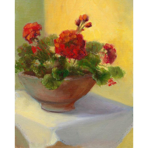 Tuscan Geraniums Black Modern Wood Framed Art Print with Double Matting by Weber, Mary Jean