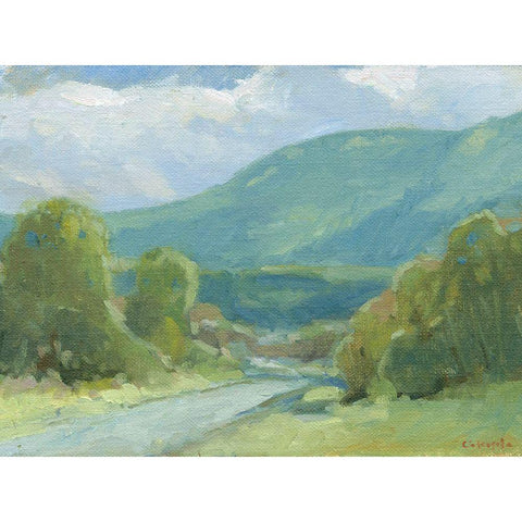 Mt. Tom View Black Modern Wood Framed Art Print with Double Matting by Calcasola, Stephen