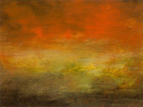 Meadow VI Black Ornate Wood Framed Art Print with Double Matting by Gordon, Sharon