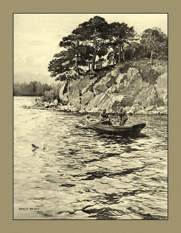 On the River I White Modern Wood Framed Art Print with Double Matting by Briggs, Ernest