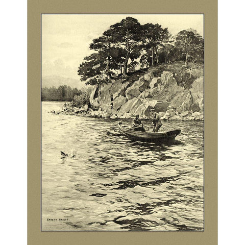 On the River I Black Modern Wood Framed Art Print with Double Matting by Briggs, Ernest