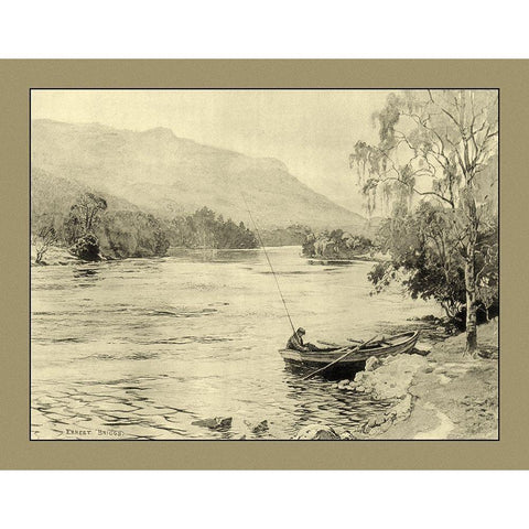 On the River III Gold Ornate Wood Framed Art Print with Double Matting by Briggs, Ernest