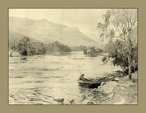 On the River III Black Ornate Wood Framed Art Print with Double Matting by Briggs, Ernest