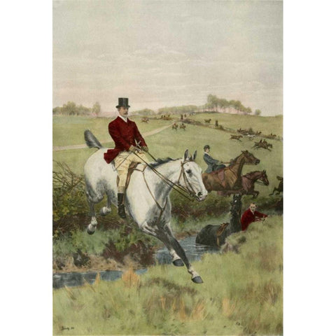 The First Jump Gold Ornate Wood Framed Art Print with Double Matting by Blinks, Thomas