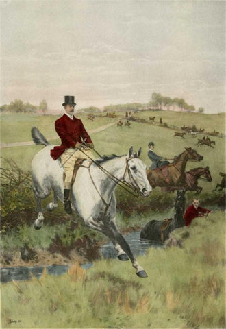 The First Jump White Modern Wood Framed Art Print with Double Matting by Blinks, Thomas