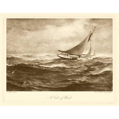 A Gale of Wind Black Modern Wood Framed Art Print by Henry, Napier