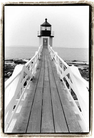 Marshall Point Light, Maine Black Ornate Wood Framed Art Print with Double Matting by DeNardo, Laura