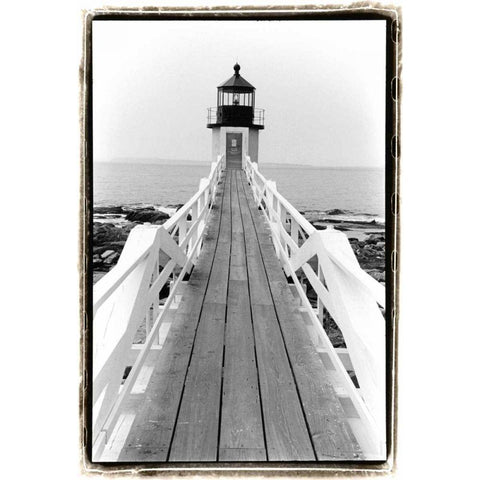 Marshall Point Light, Maine White Modern Wood Framed Art Print by DeNardo, Laura