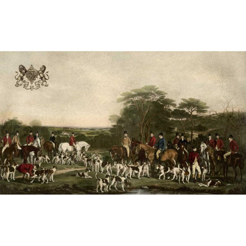 SirRichardSuttonandtheQuornHounds White Modern Wood Framed Art Print by Grant, Sir Francis
