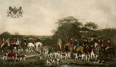 SirRichardSuttonandtheQuornHounds White Modern Wood Framed Art Print with Double Matting by Grant, Sir Francis