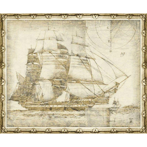 Ghost Ship I White Modern Wood Framed Art Print by Vision Studio