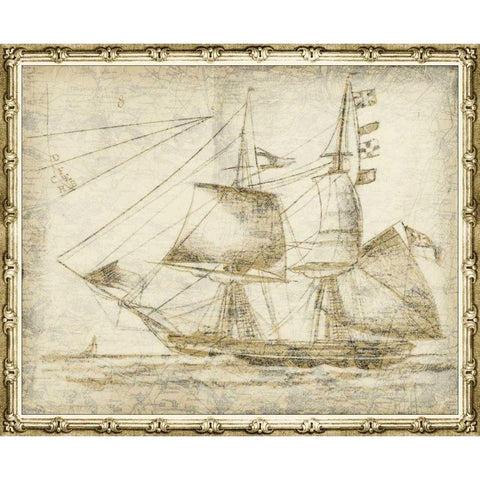 Ghost Ship II Gold Ornate Wood Framed Art Print with Double Matting by Vision Studio