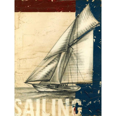 Vintage Tradewinds I Black Modern Wood Framed Art Print by Harper, Ethan