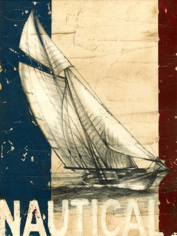 Vintage Tradewinds II White Modern Wood Framed Art Print with Double Matting by Harper, Ethan