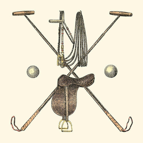 Custom Polo Saddle White Modern Wood Framed Art Print with Double Matting by Unknown